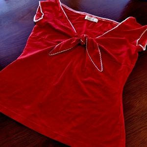 Retro 1950's inspired Red off the shoulder top